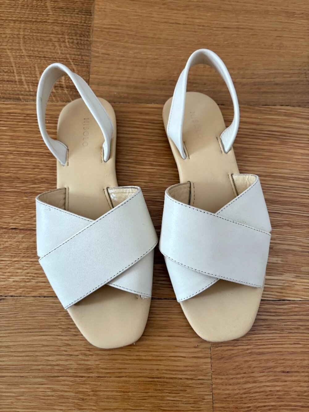 Nisolo Cream Slingback Sandals